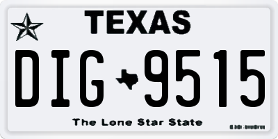 TX license plate DIG9515