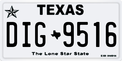 TX license plate DIG9516