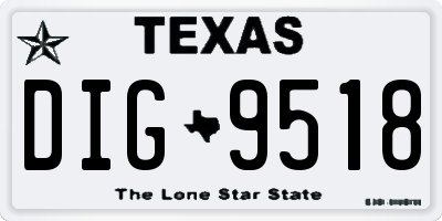 TX license plate DIG9518