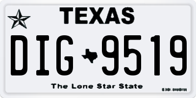 TX license plate DIG9519