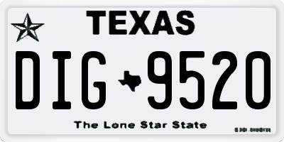 TX license plate DIG9520