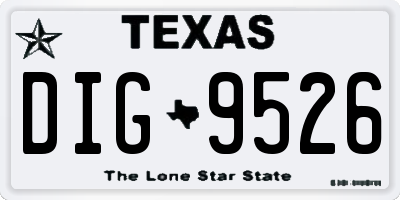 TX license plate DIG9526