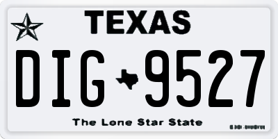 TX license plate DIG9527