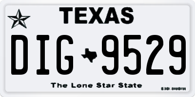 TX license plate DIG9529