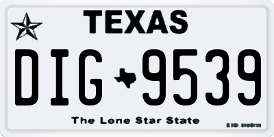 TX license plate DIG9539