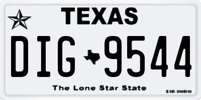TX license plate DIG9544