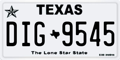 TX license plate DIG9545