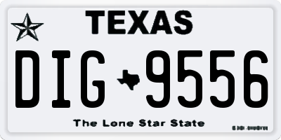 TX license plate DIG9556