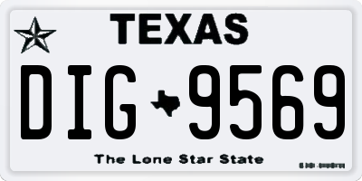 TX license plate DIG9569