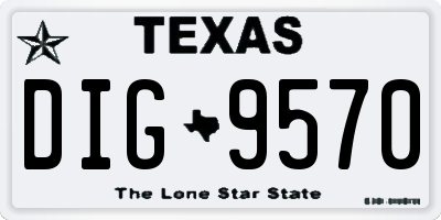 TX license plate DIG9570