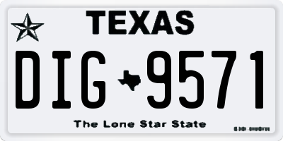 TX license plate DIG9571