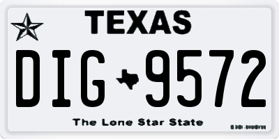 TX license plate DIG9572