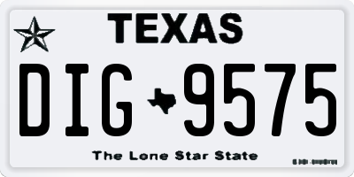 TX license plate DIG9575