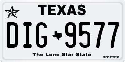TX license plate DIG9577