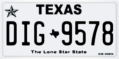 TX license plate DIG9578