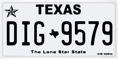 TX license plate DIG9579