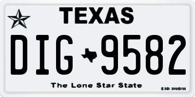 TX license plate DIG9582