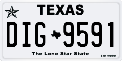 TX license plate DIG9591