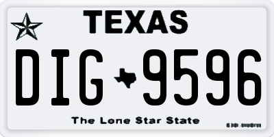 TX license plate DIG9596