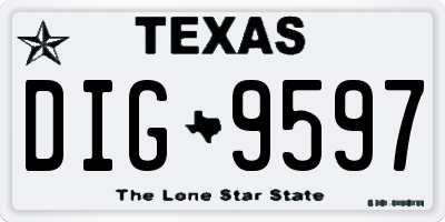 TX license plate DIG9597
