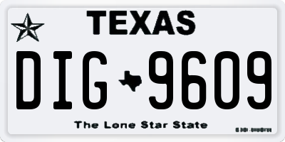 TX license plate DIG9609