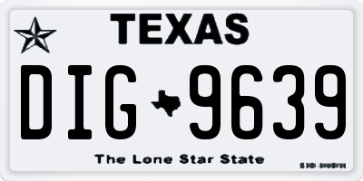 TX license plate DIG9639
