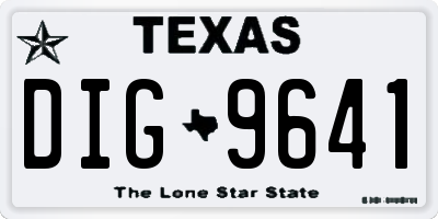 TX license plate DIG9641