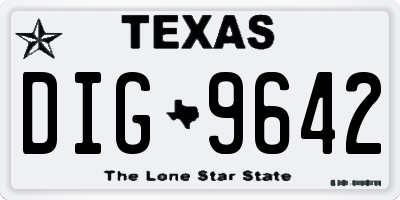TX license plate DIG9642