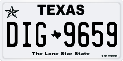 TX license plate DIG9659
