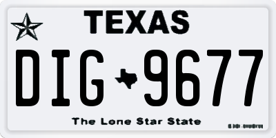 TX license plate DIG9677