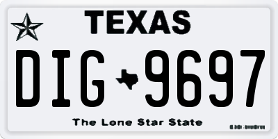 TX license plate DIG9697