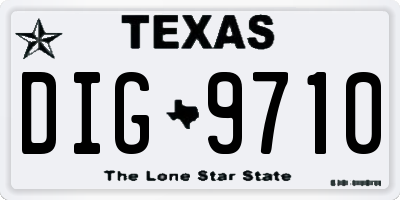TX license plate DIG9710