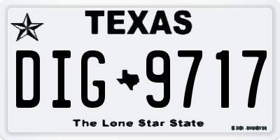 TX license plate DIG9717