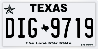 TX license plate DIG9719