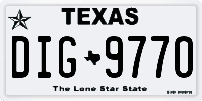 TX license plate DIG9770