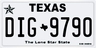 TX license plate DIG9790