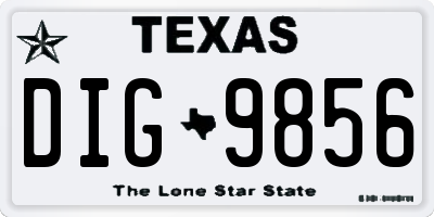 TX license plate DIG9856