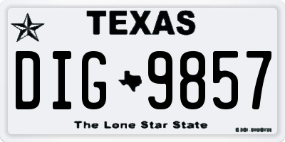 TX license plate DIG9857