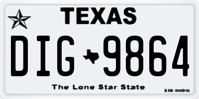 TX license plate DIG9864