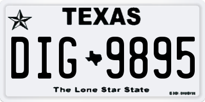 TX license plate DIG9895