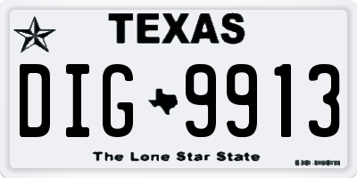 TX license plate DIG9913