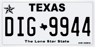 TX license plate DIG9944