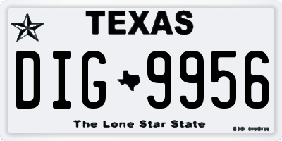 TX license plate DIG9956