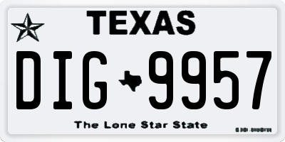 TX license plate DIG9957