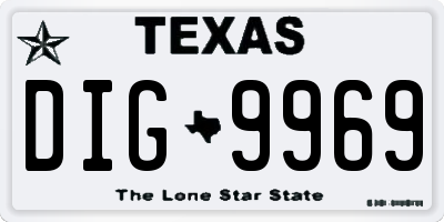TX license plate DIG9969