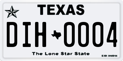 TX license plate DIH0004