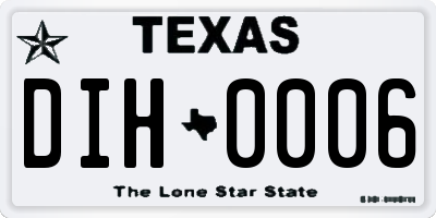 TX license plate DIH0006