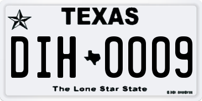 TX license plate DIH0009