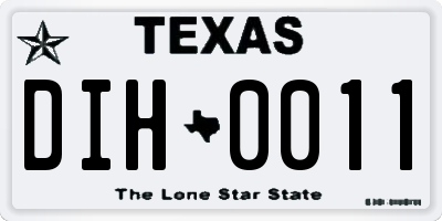 TX license plate DIH0011