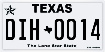 TX license plate DIH0014